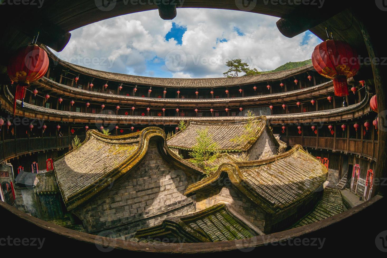 Fujian Tulou, Hakka Roundhouse, Gelegen in Yongding District, Fujian, China foto