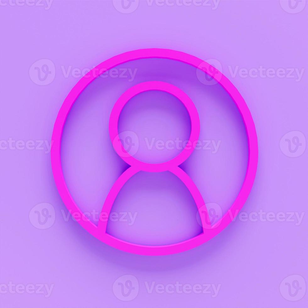 roze account schermpictogram maken geïsoleerd op roze achtergrond. minimalisme concept. 3D illustratie 3D render. foto