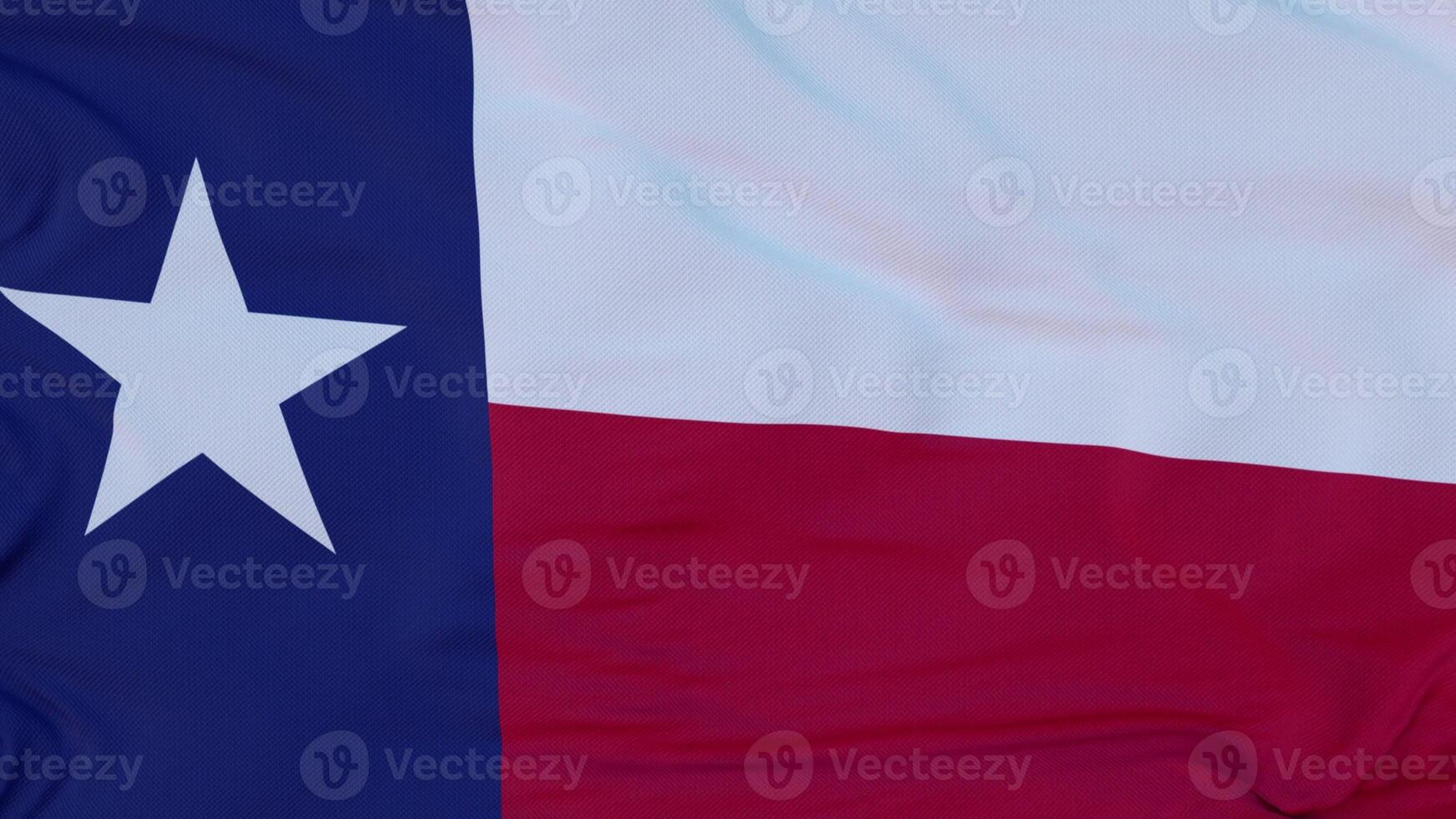 vlag van de staat texas, regio van de verenigde staten, zwaaiend op wind. 3D-rendering foto