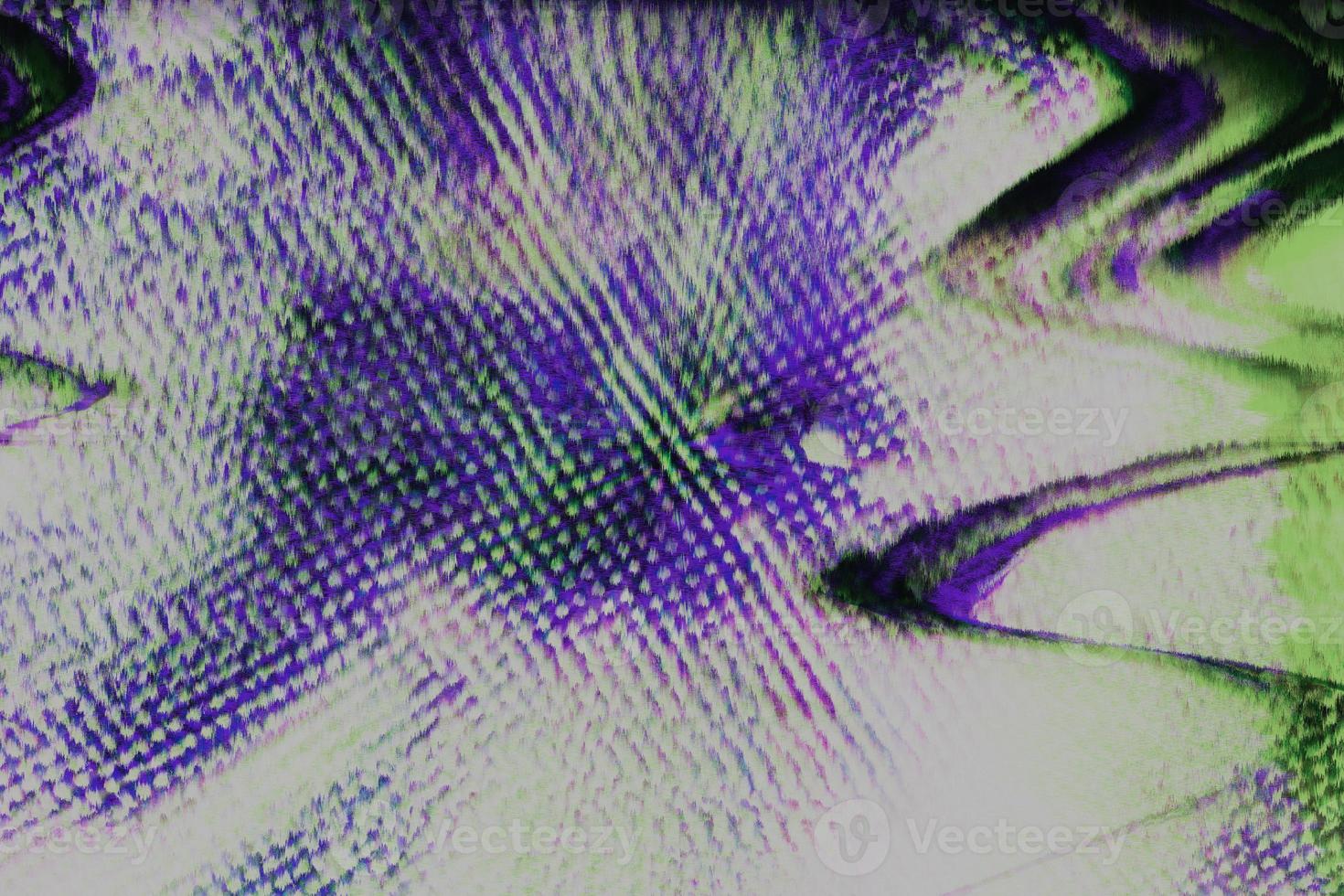 abstracte paarse unieke digitale glitch holografische vlekken futuristische pixelruis fout schade vervormingspatroon op glitch. foto