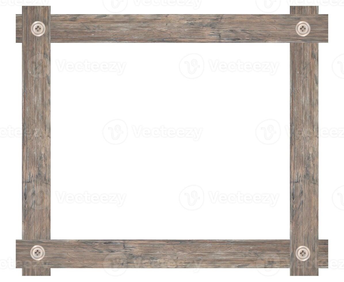 houten afbeeldingsframe geïsoleerd op een witte achtergrond. met uitknippad. foto