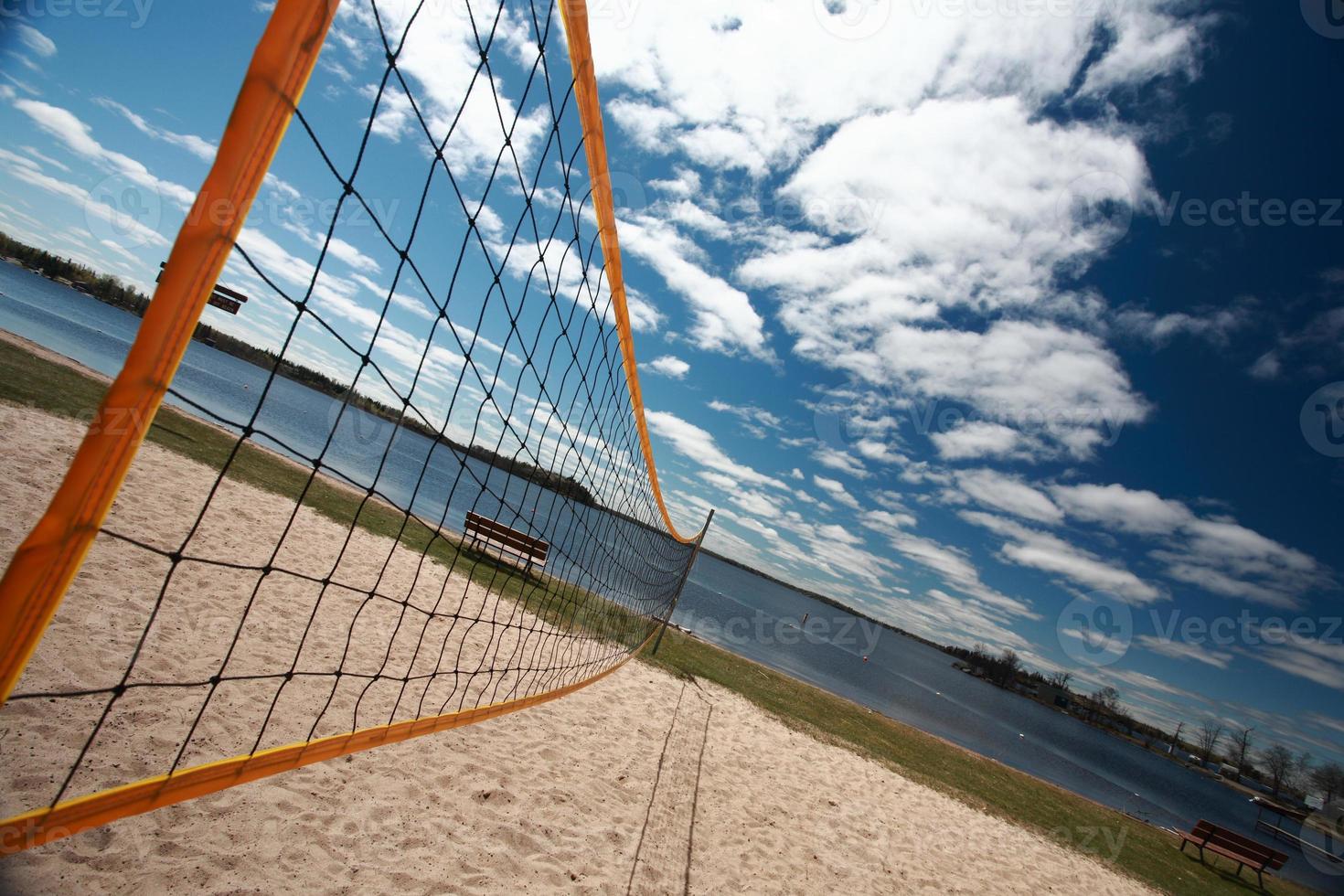 volleybalnet op Grand Beach in Manitoba foto