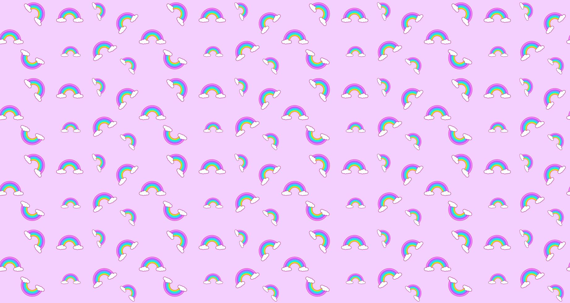 abstracte patroon regenboog en wolken kawaii wallpaper achtergrond. abstracte schattige pastelkleuren grappige gezichten cartoon. concept voor kinderen en kleuterscholen of presentatie en eerste kerstdag foto