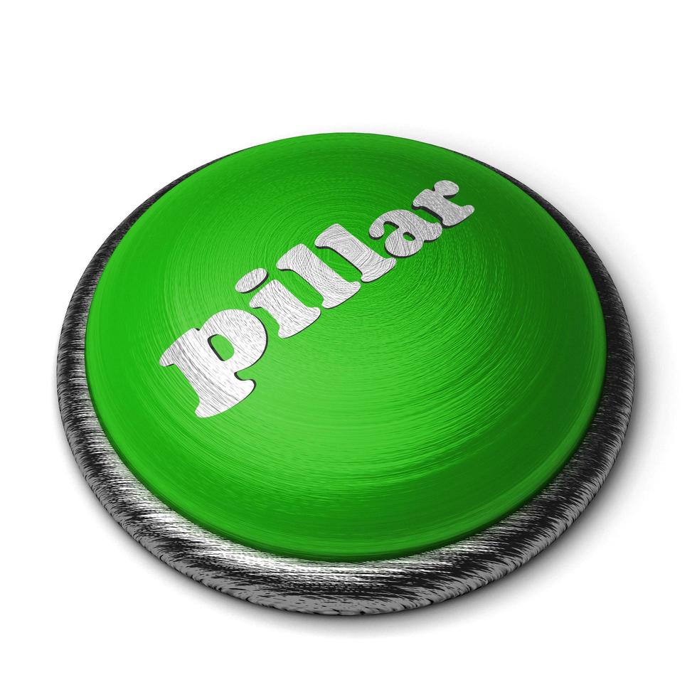 pijler woord op groene knop geïsoleerd op wit foto