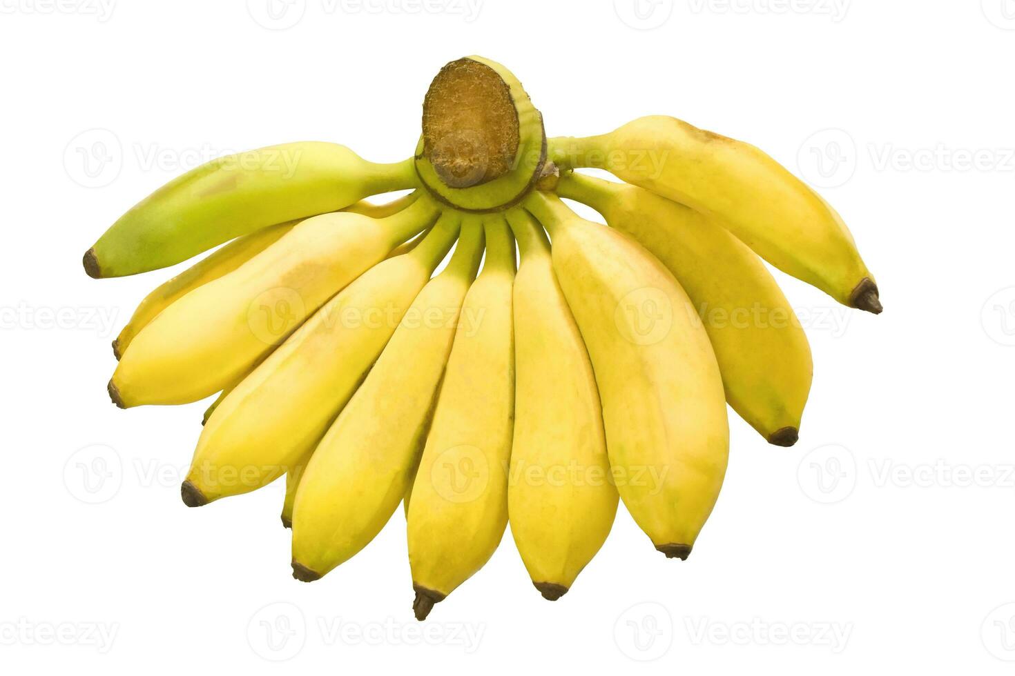 bananen geïsoleerd op een witte achtergrond. zomers tropisch fruit voor een vegetarisch ontbijt. foto