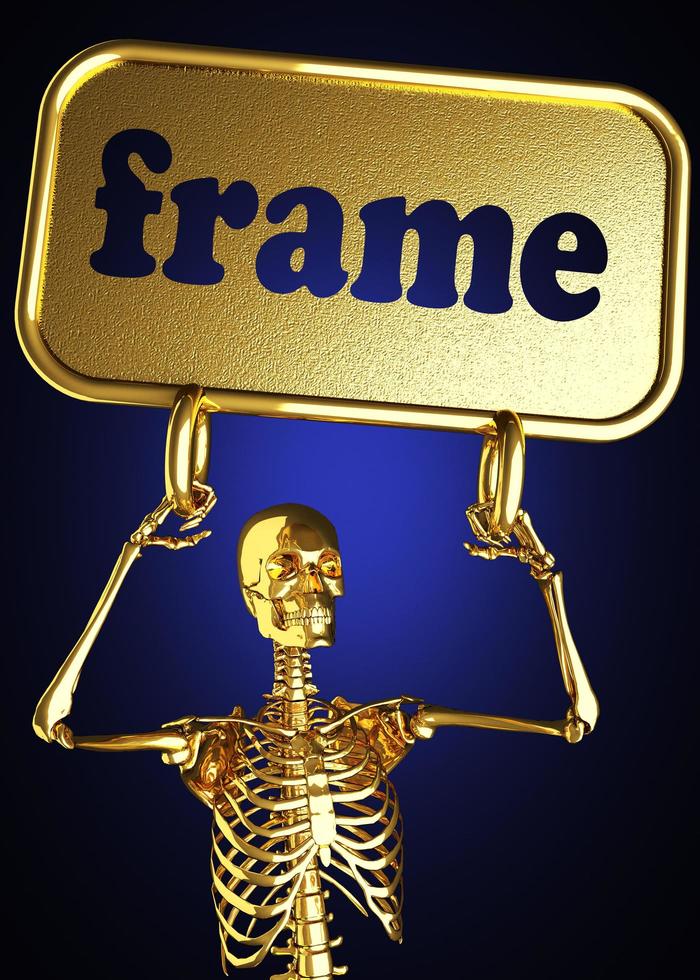 framewoord en gouden skelet foto