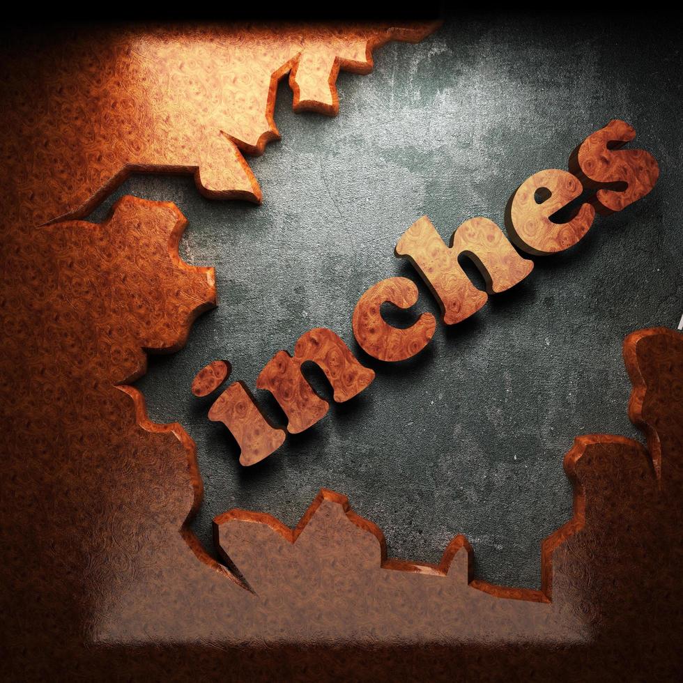 inches vector woord van hout foto