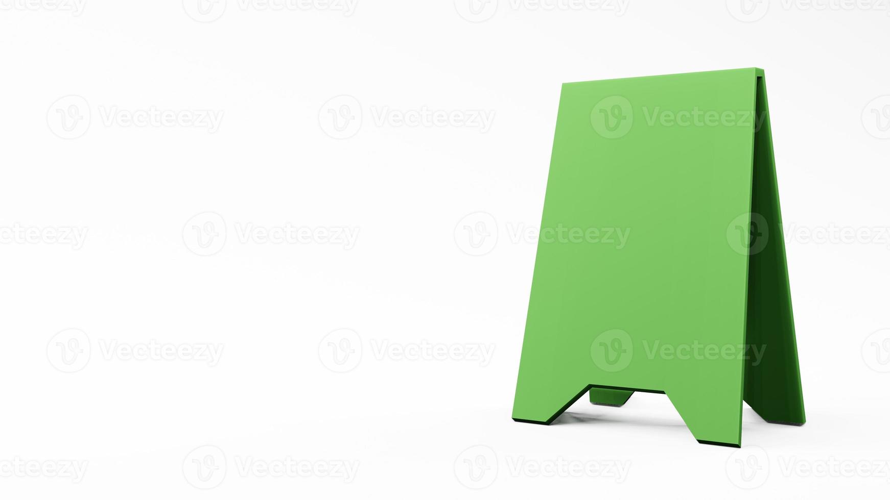 groen storefront teken op witte achtergrond, 3D-rendering foto