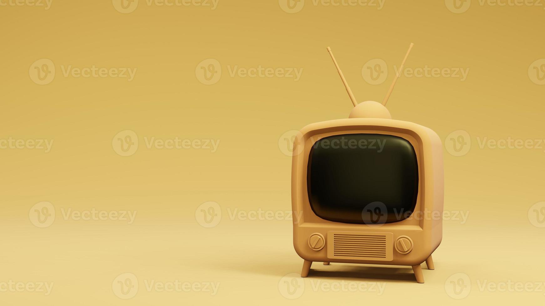 televisie tv vintage design, 3D-rendering foto