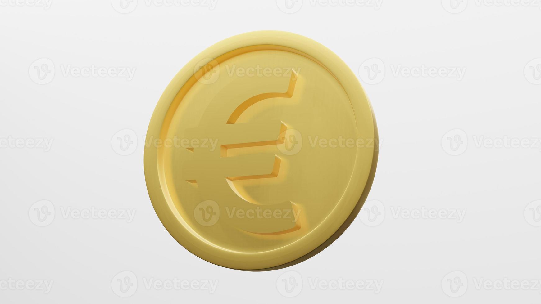 euro valuta gouden munt, 3D-rendering foto