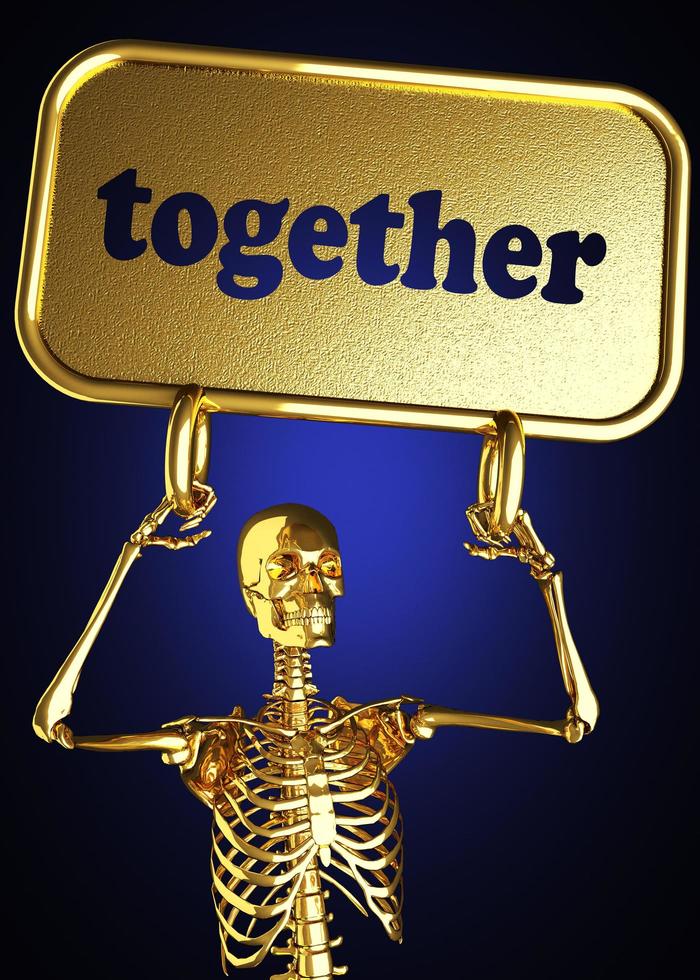 samen woord en gouden skelet foto