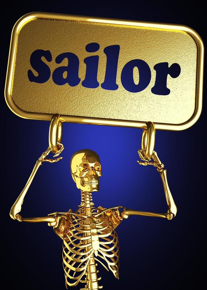 zeemanswoord en gouden skelet foto