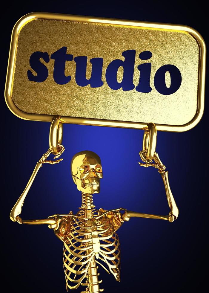 studiowoord en gouden skelet foto