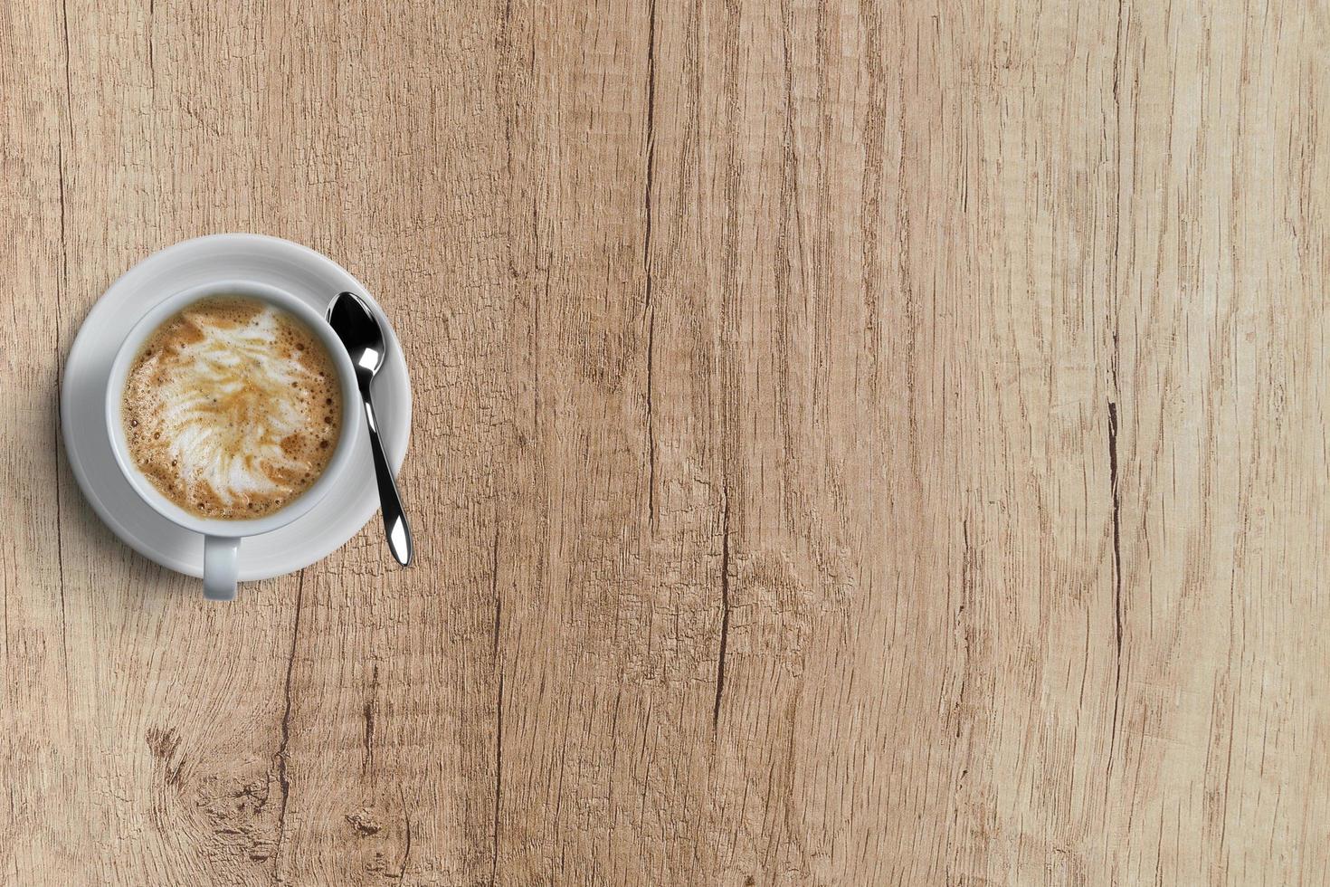 bovenaanzicht koffieschotels op mok foto