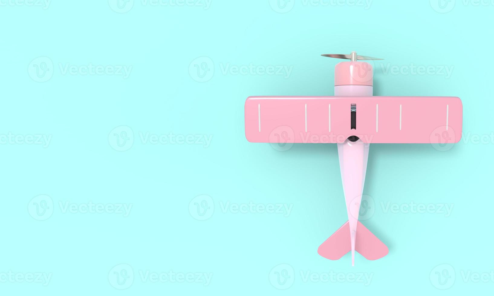 speelgoed vintage vliegtuig. illustratie met lege plaats voor tekst. 3D-rendering foto