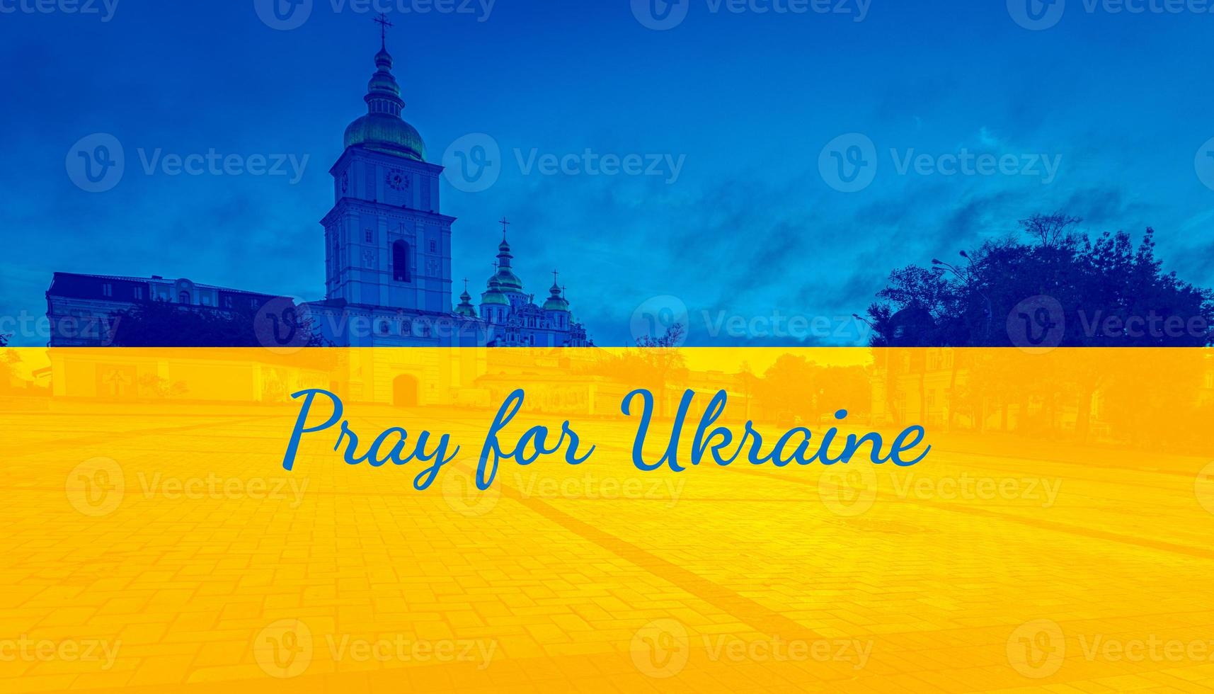 bid voor oekraïne, vlag oekraïne. rusland vs oekraïne stop oorlog, rusland en oekraïne vechten foto