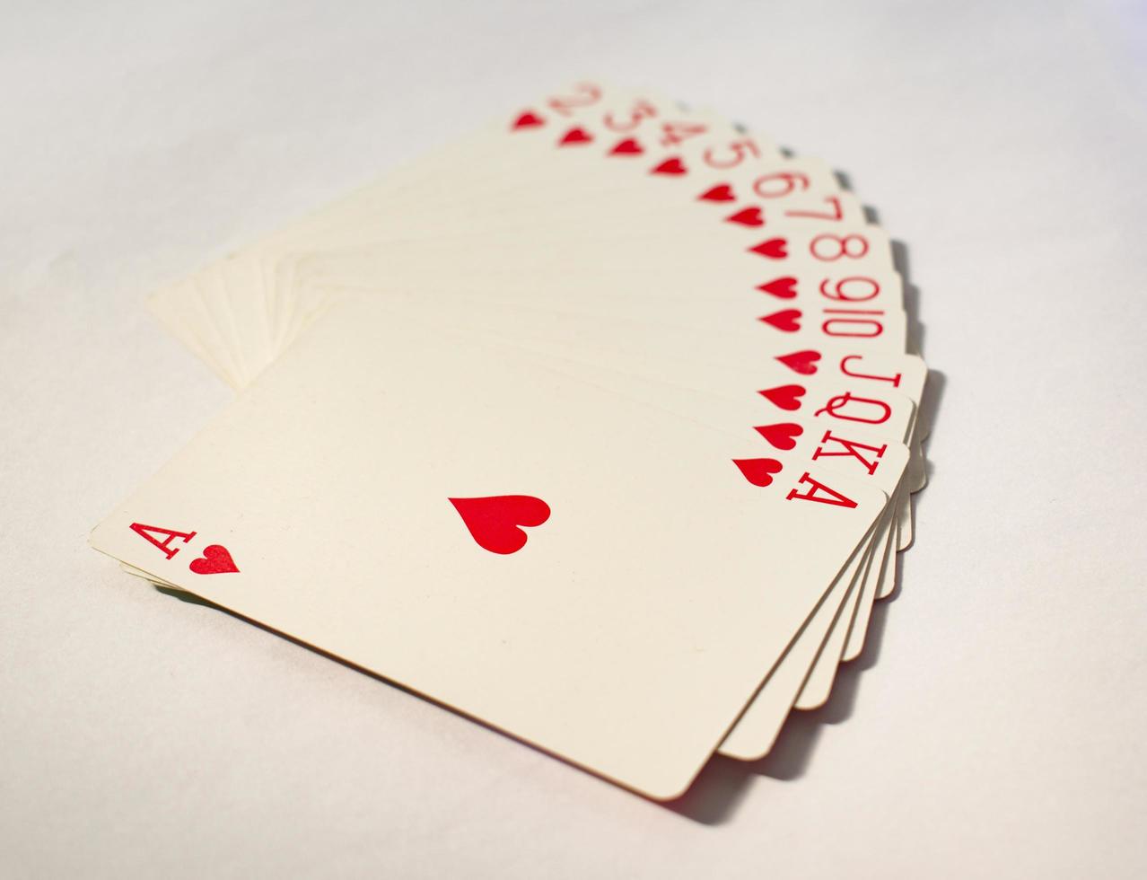 speelkaarten een set van harten. foto