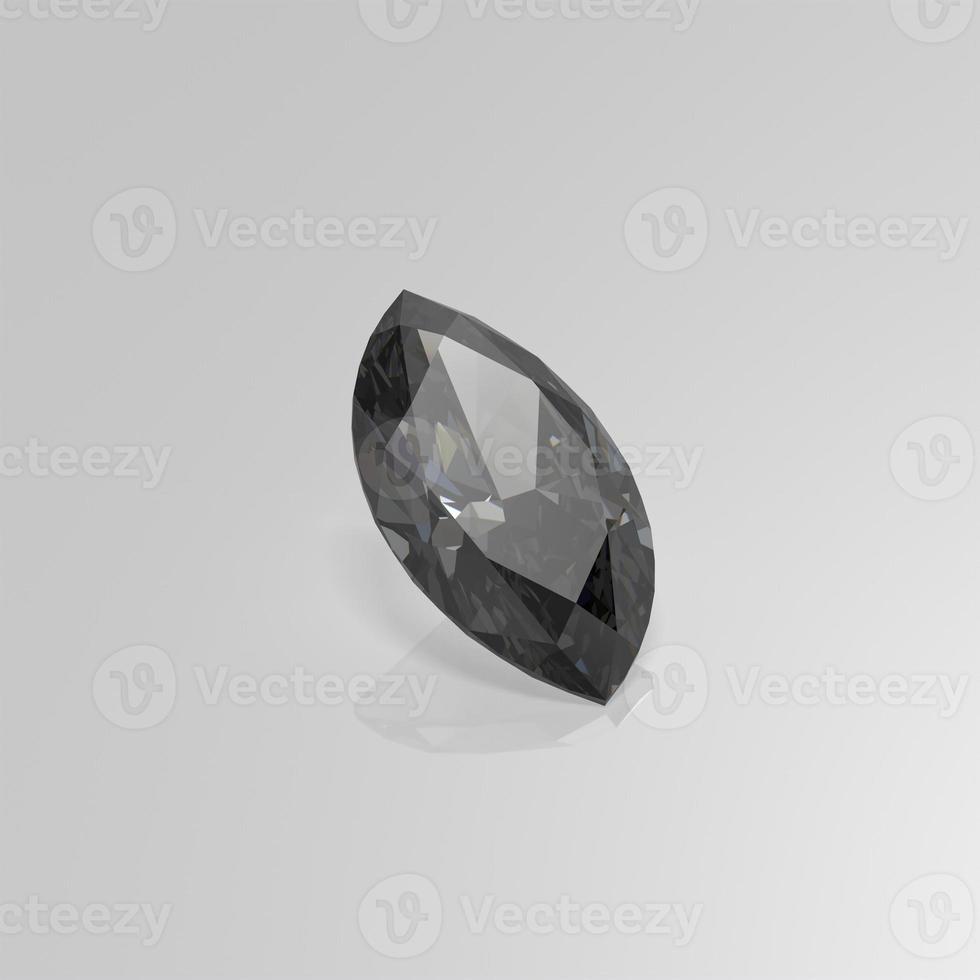 zwarte diamant edelsteen marquise 3d render foto