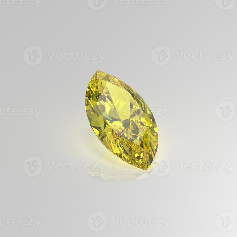 gele diamant edelsteen marquise 3d render foto