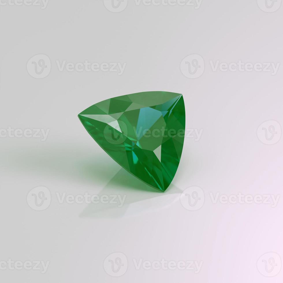 smaragdgroene edelsteen biljoen 3d render foto