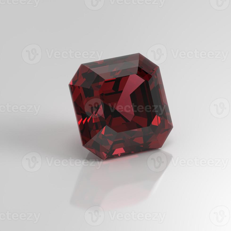 granaat edelsteen asscher 3d render foto