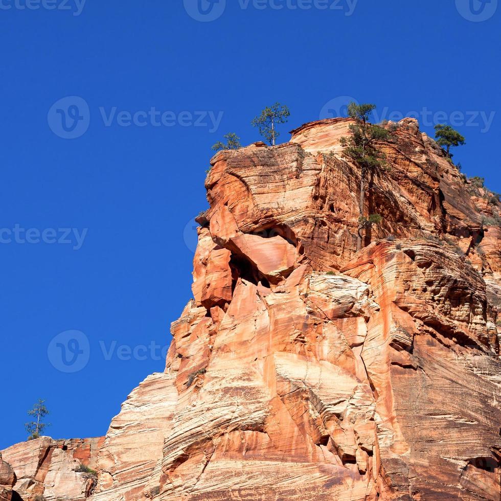 rotsachtige uitloper in het nationale park van Zion foto