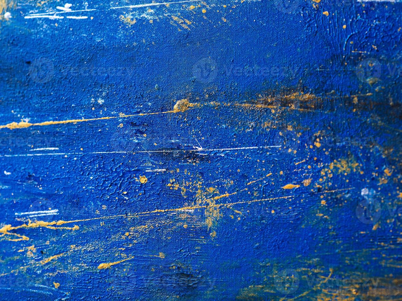 luxe abstracte kunst schilderij achtergrond turkoois blauw en goud. abstracte kunst achtergrond. olieverf op doek. veelkleurige heldere textuur. fragment van kunstwerk foto