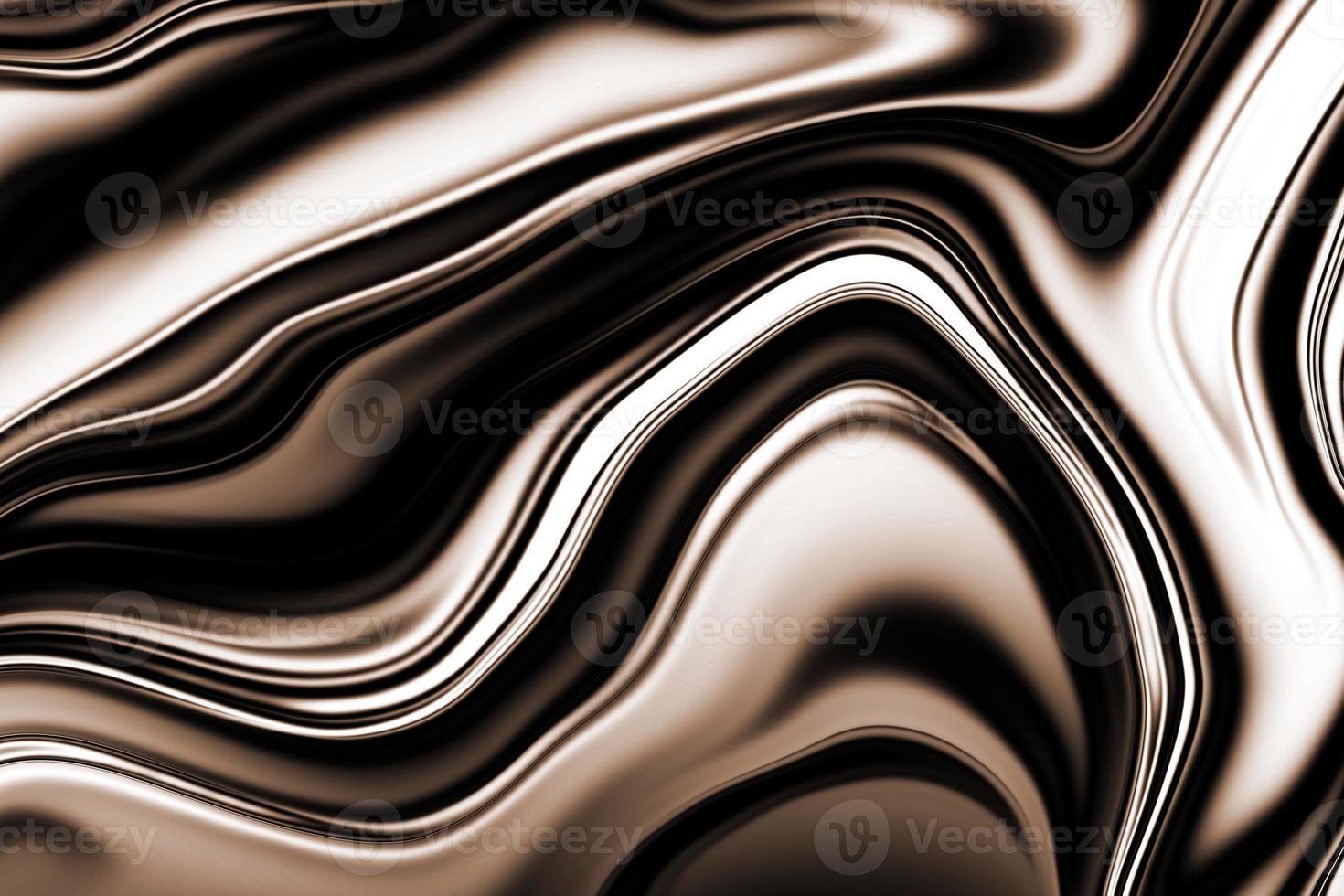 abstracte vloeiende kunst zwart metallic vrij vloeiend patroon met sepia kleurtoon achtergrond. foto