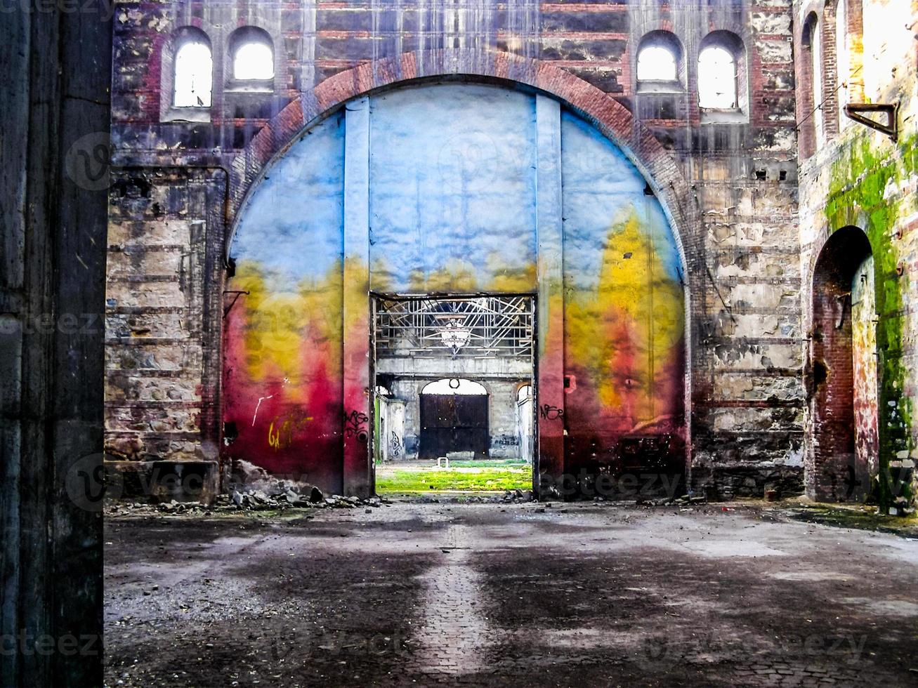 hdr ruïnes van ogr officine grandi riparazioni treinreparatiewerkplaats i foto