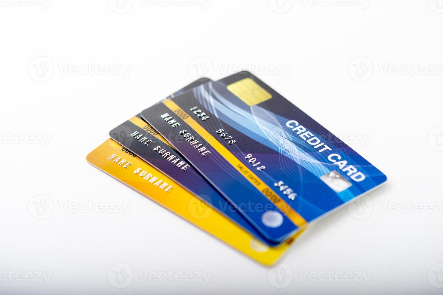 creditcard, betaalkaarten voor zakendoen met online bankieren en financiën foto