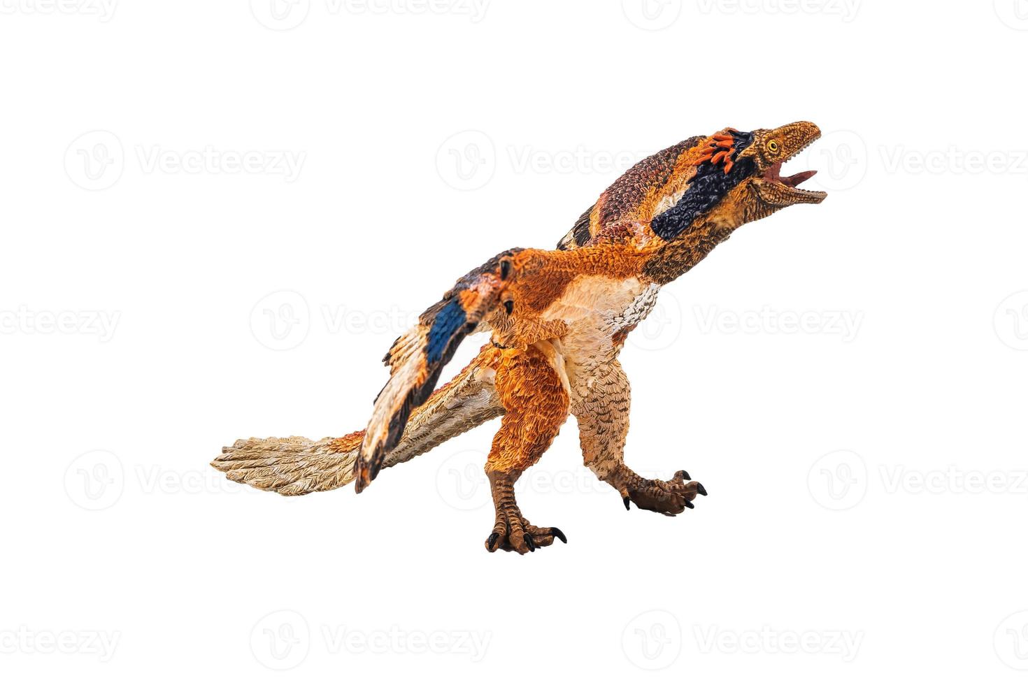 archaeopteryx, dinosaurus op witte achtergrond foto