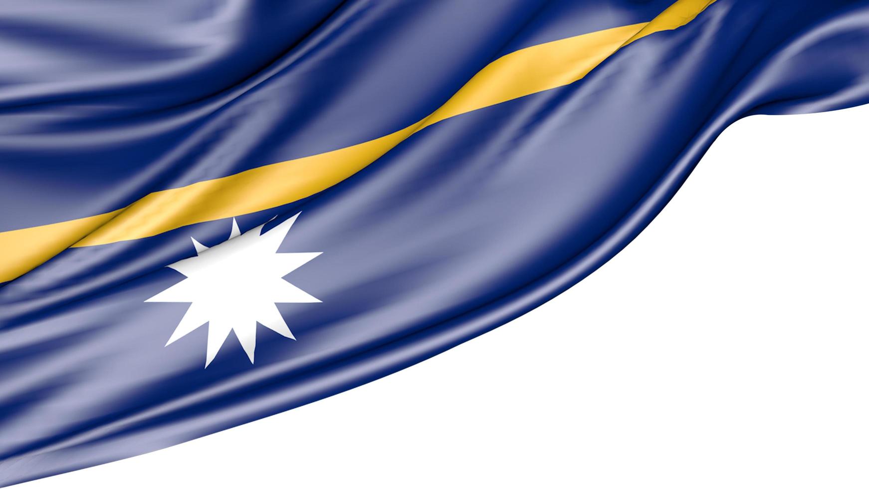 vlag van nauru op een witte achtergrond, 3d illustratie foto