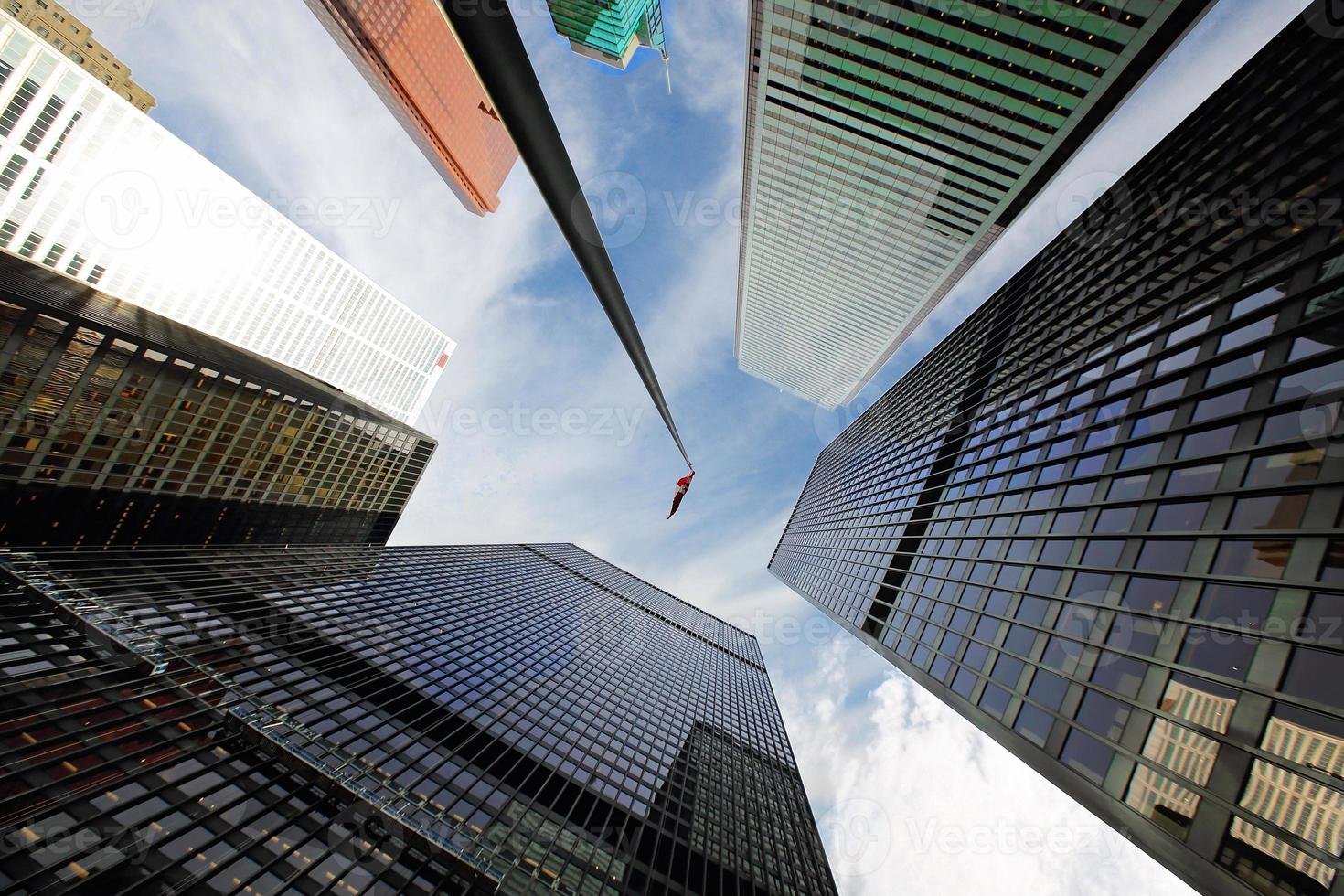 schilderachtige skyline van het financiële district van Toronto en de skyline van moderne architectuur foto