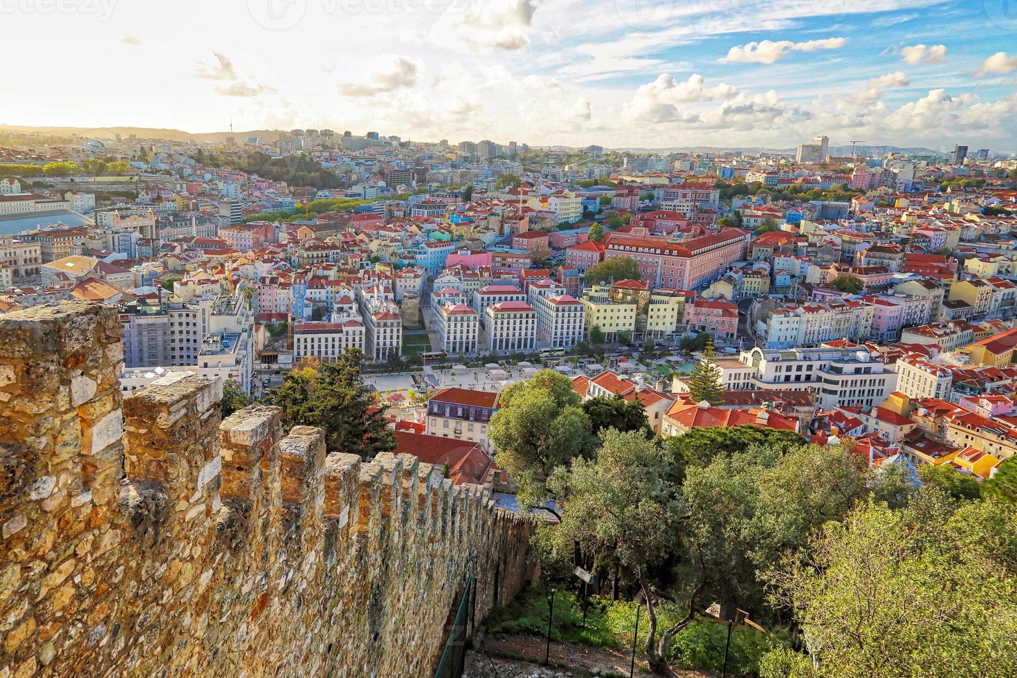 panoramische skyline van Lissabon in portugal foto