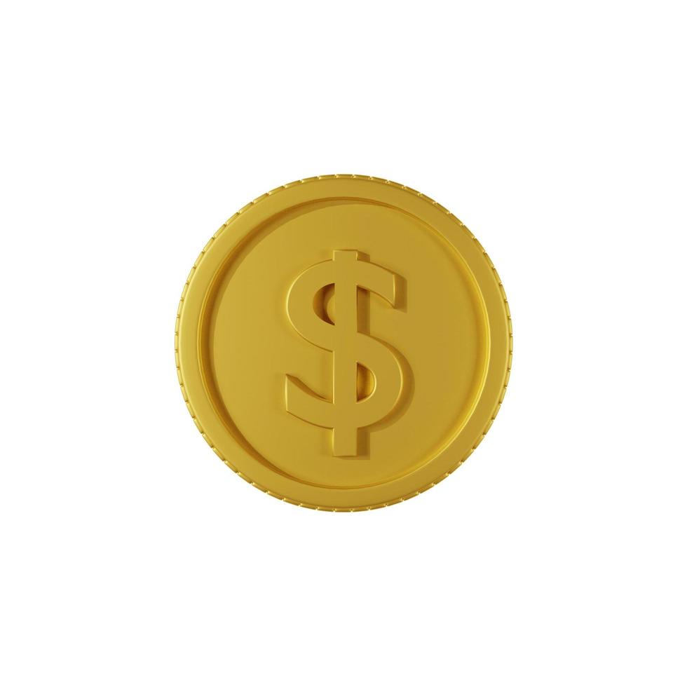 Dollar munt vooraanzicht geïsoleerd op een witte achtergrond in close-up weergave foto