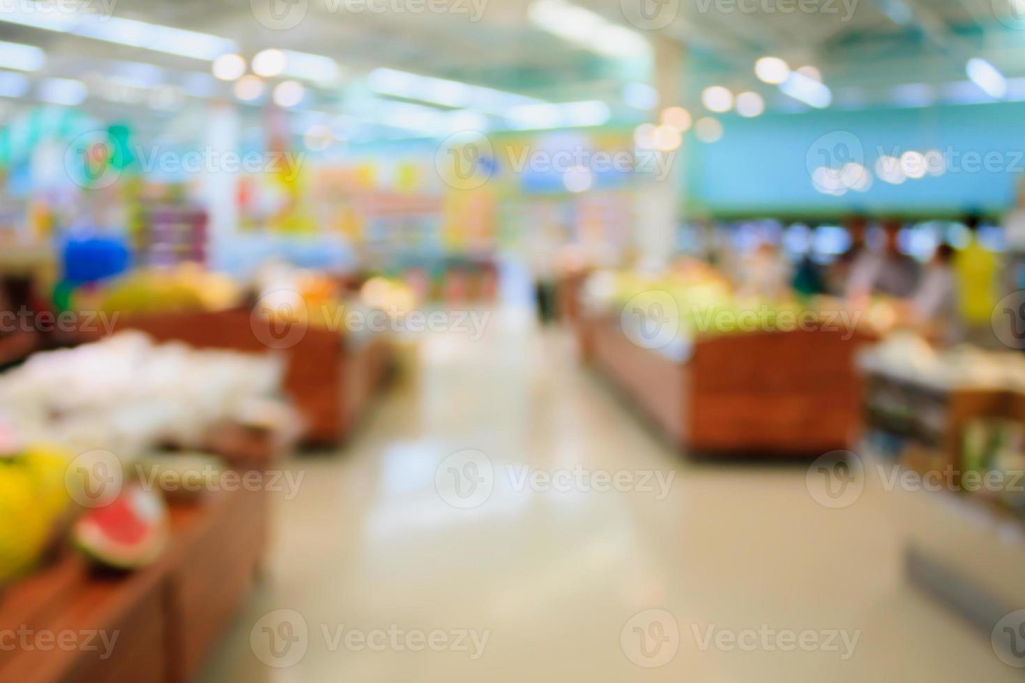 supermarkt winkel achtergrond wazig met bokeh foto