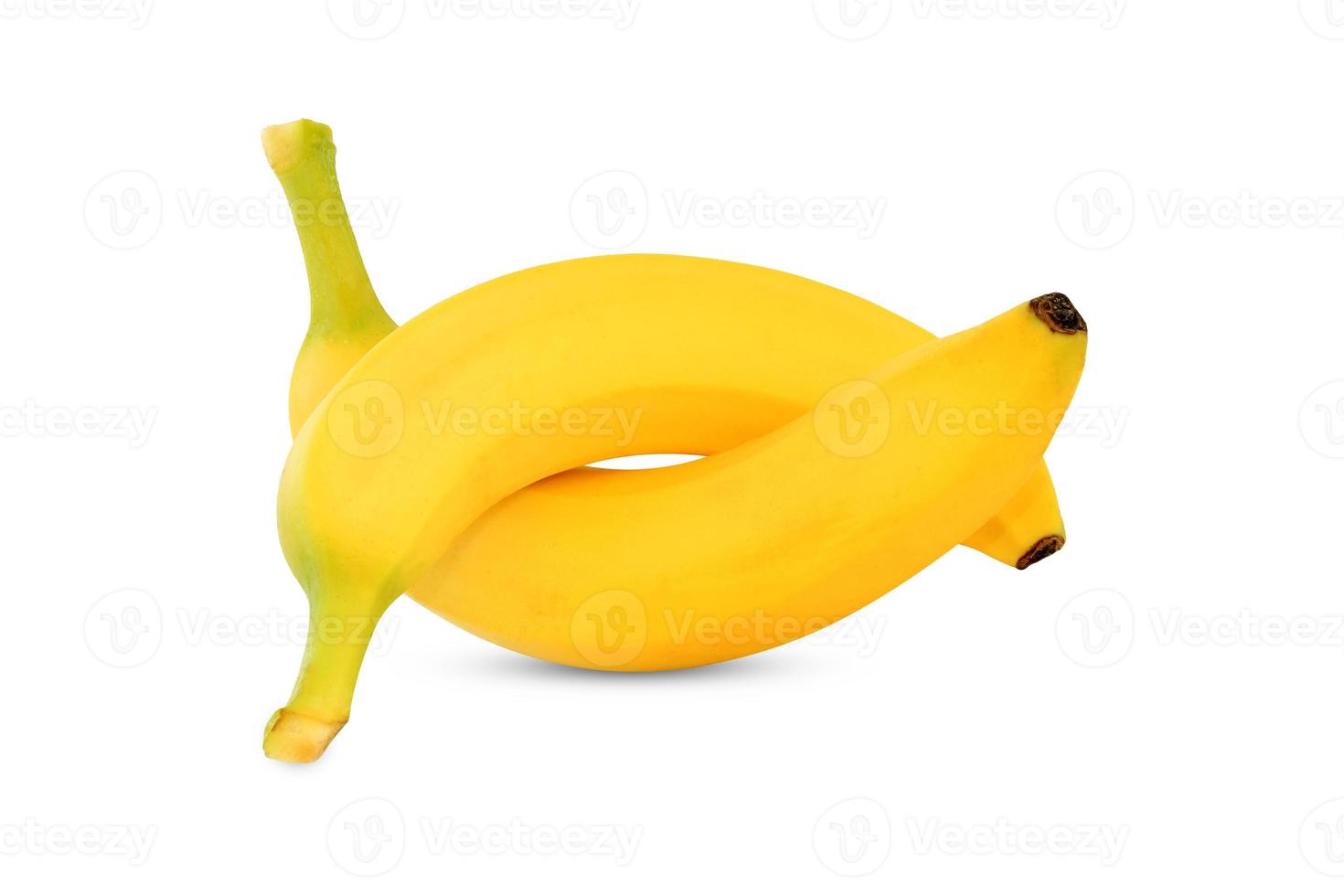 tros bananen geïsoleerd op een witte achtergrond foto