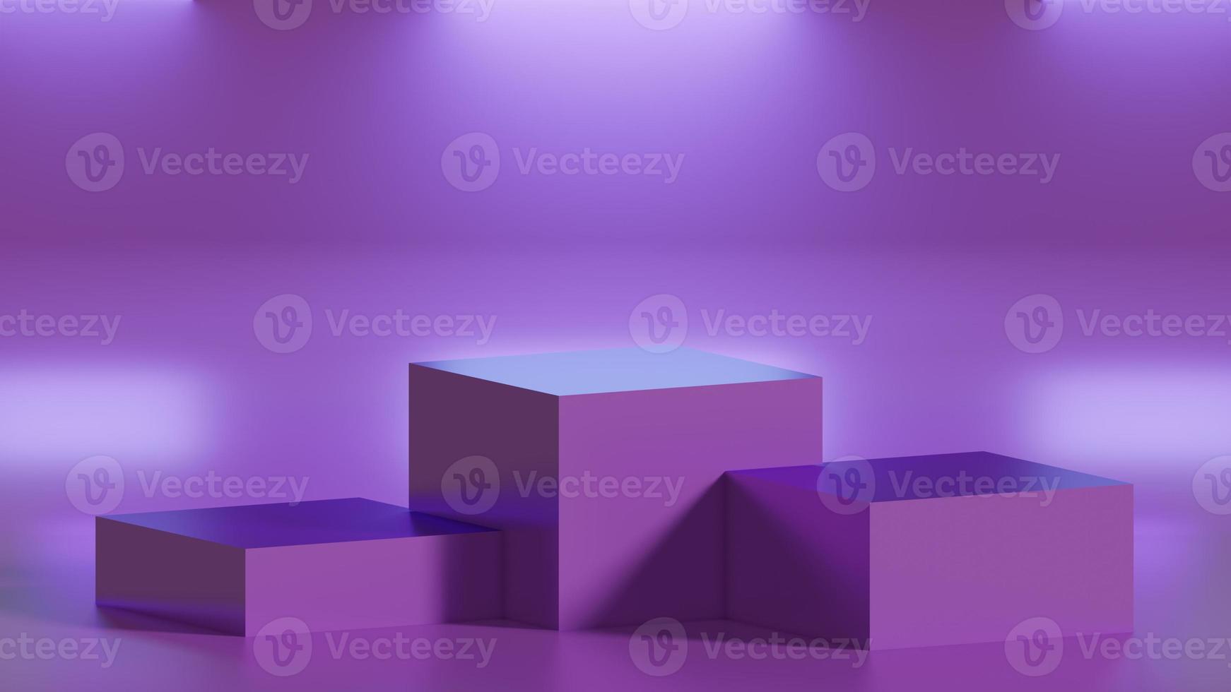 3D render van een doosproductpodium foto