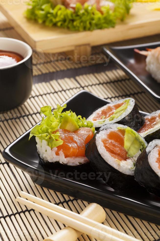 de samenstelling van sushi foto