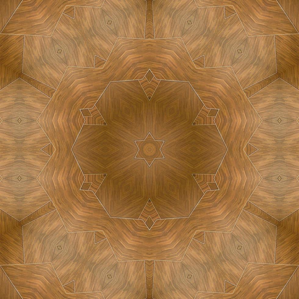 bruine abstracte vierkante achtergrond. caleidoscooppatroon van houten vloer. gratis achtergrond. foto