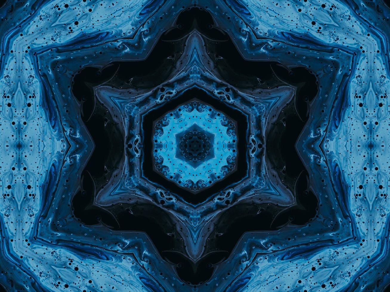 bevroren donkerblauw zeecaleidoscooppatroon. abstracte achtergrond. gratis foto. foto