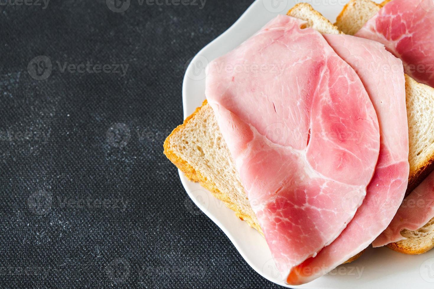 sandwich ham vlees varkensvlees worst verse gezonde maaltijd voedsel snack dieet op tafel kopieer ruimte voedsel foto