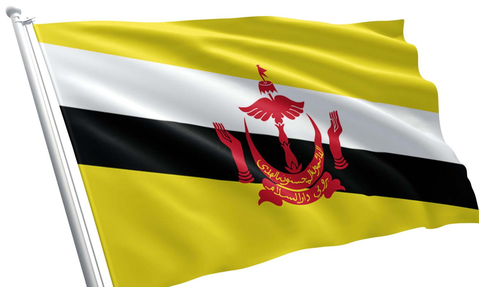 close-up wapperende vlag van brunei foto