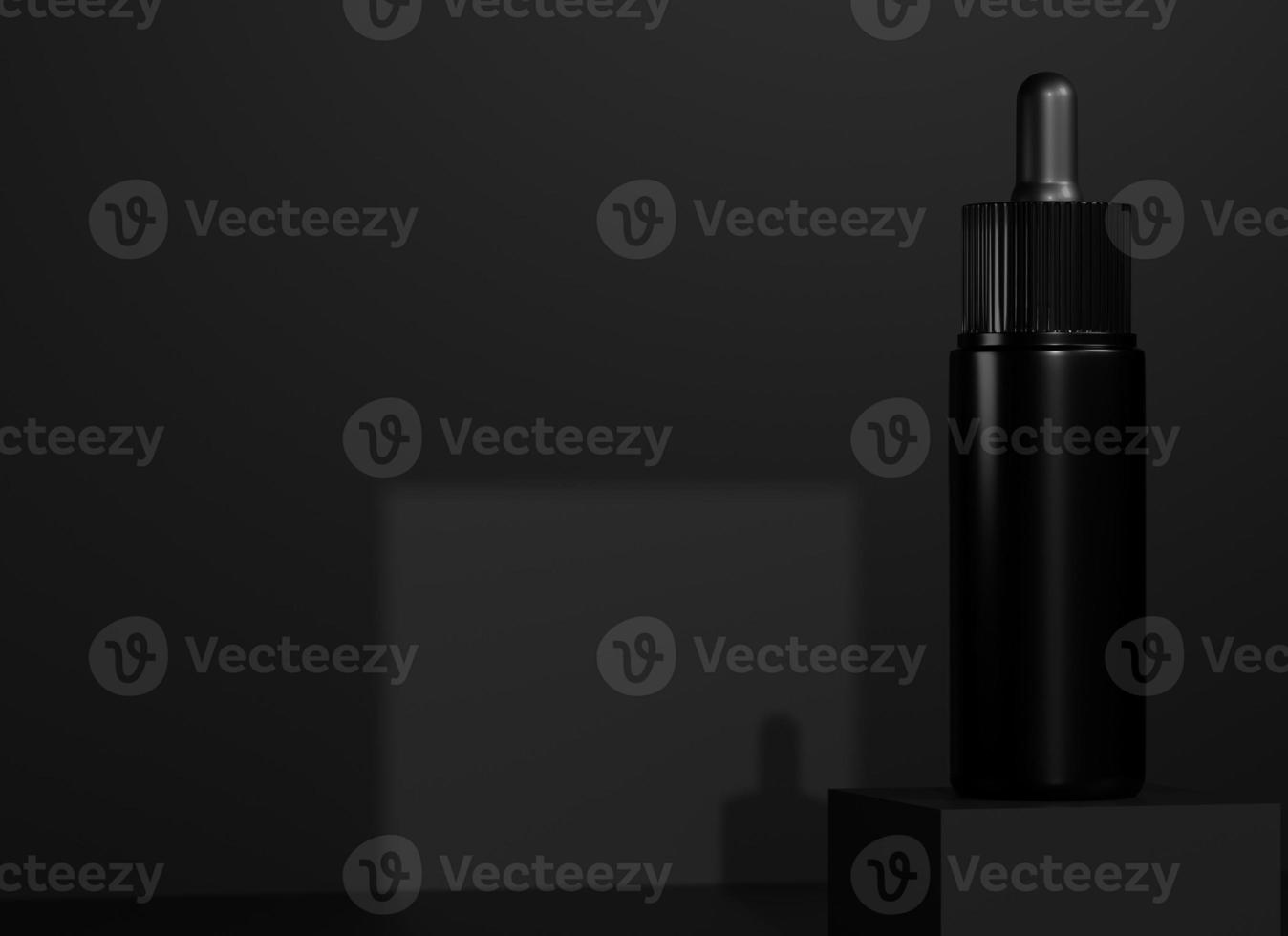 huidverzorging zwart serum realistisch mockup geïsoleerd foto