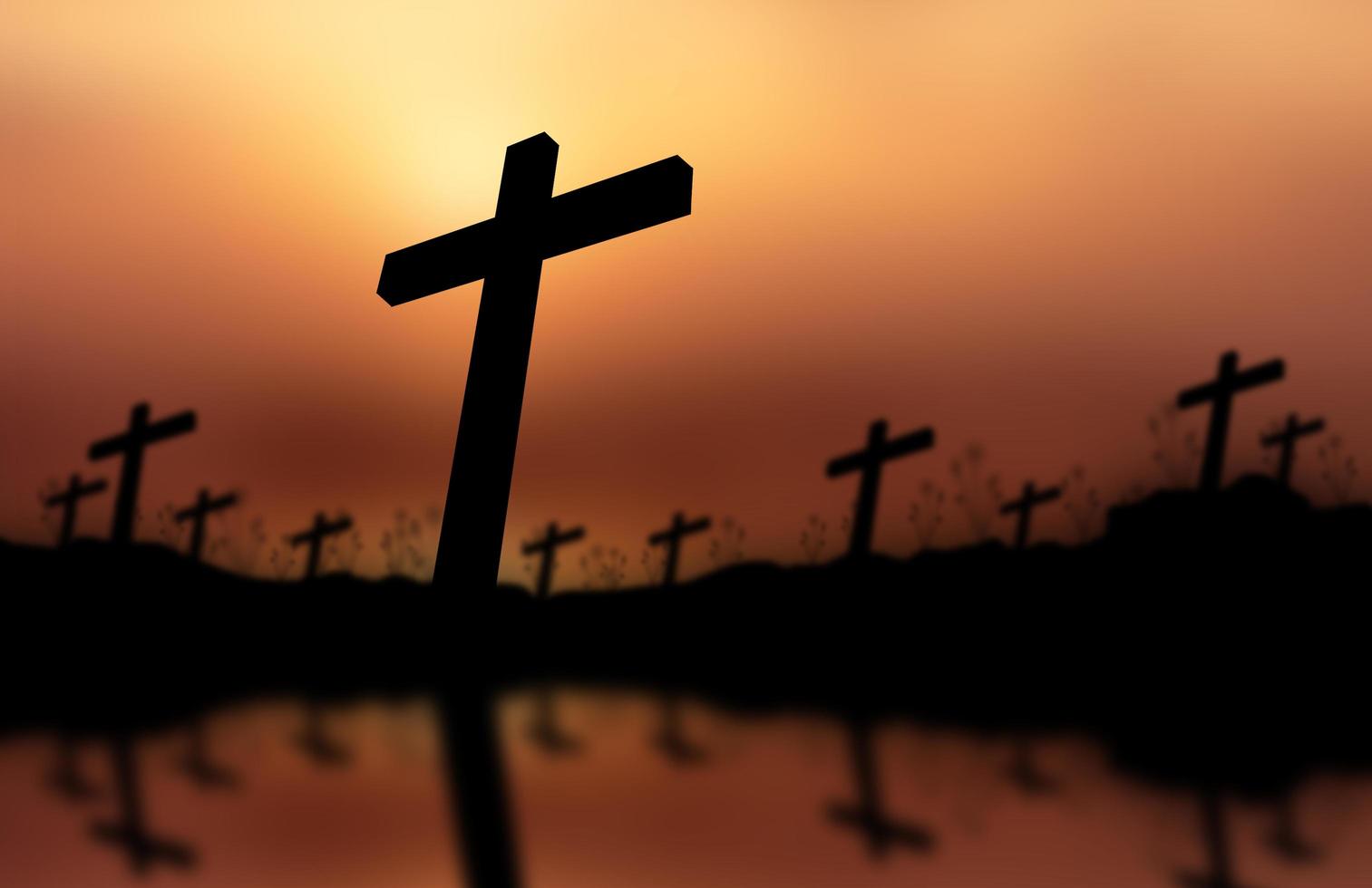 kruis silhouet avondzon achtergrond foto