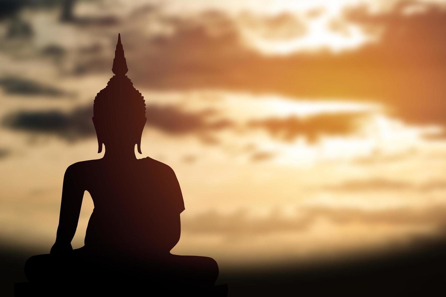 silhouet van Boeddha. achtergrond zonsopgang foto