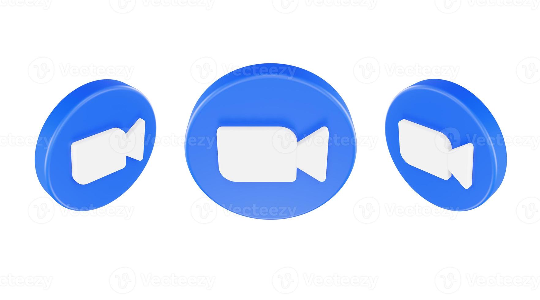 sociale media pictogram zoom logo geïsoleerd 3d render foto