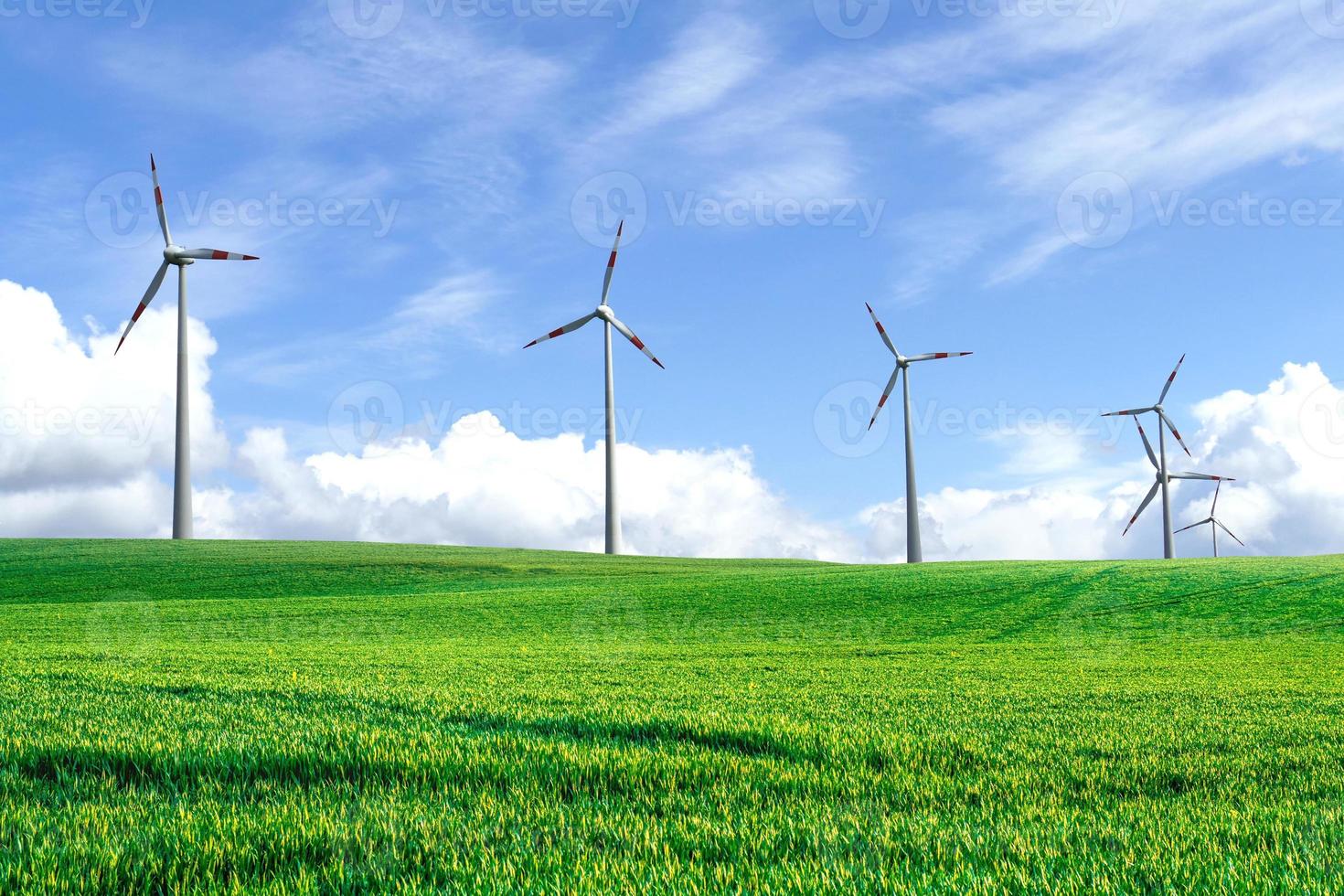 een grote weide op de achtergrond is de lucht. natuur achtergrond afbeelding concept foto