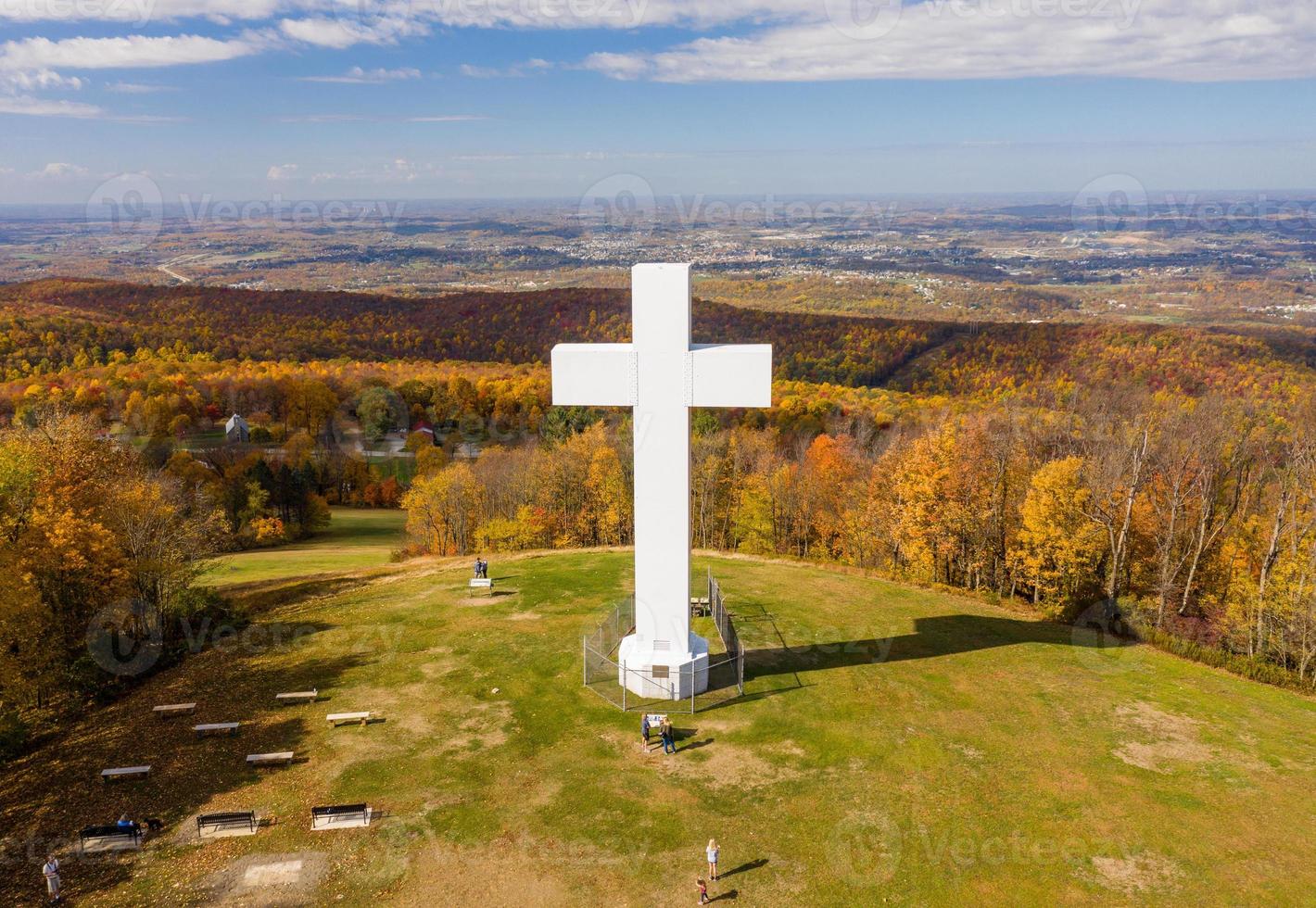 groot kruis van Christus in Jumonville nabij Uniontown, Pennsylvania foto