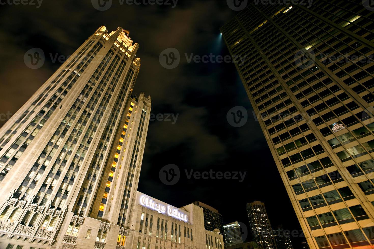 chicago centrum stad nachtfotografie wrigley square foto